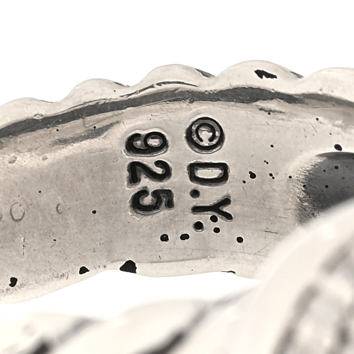 Sterling Silver Diamond Buckle Cable Ring 52 6