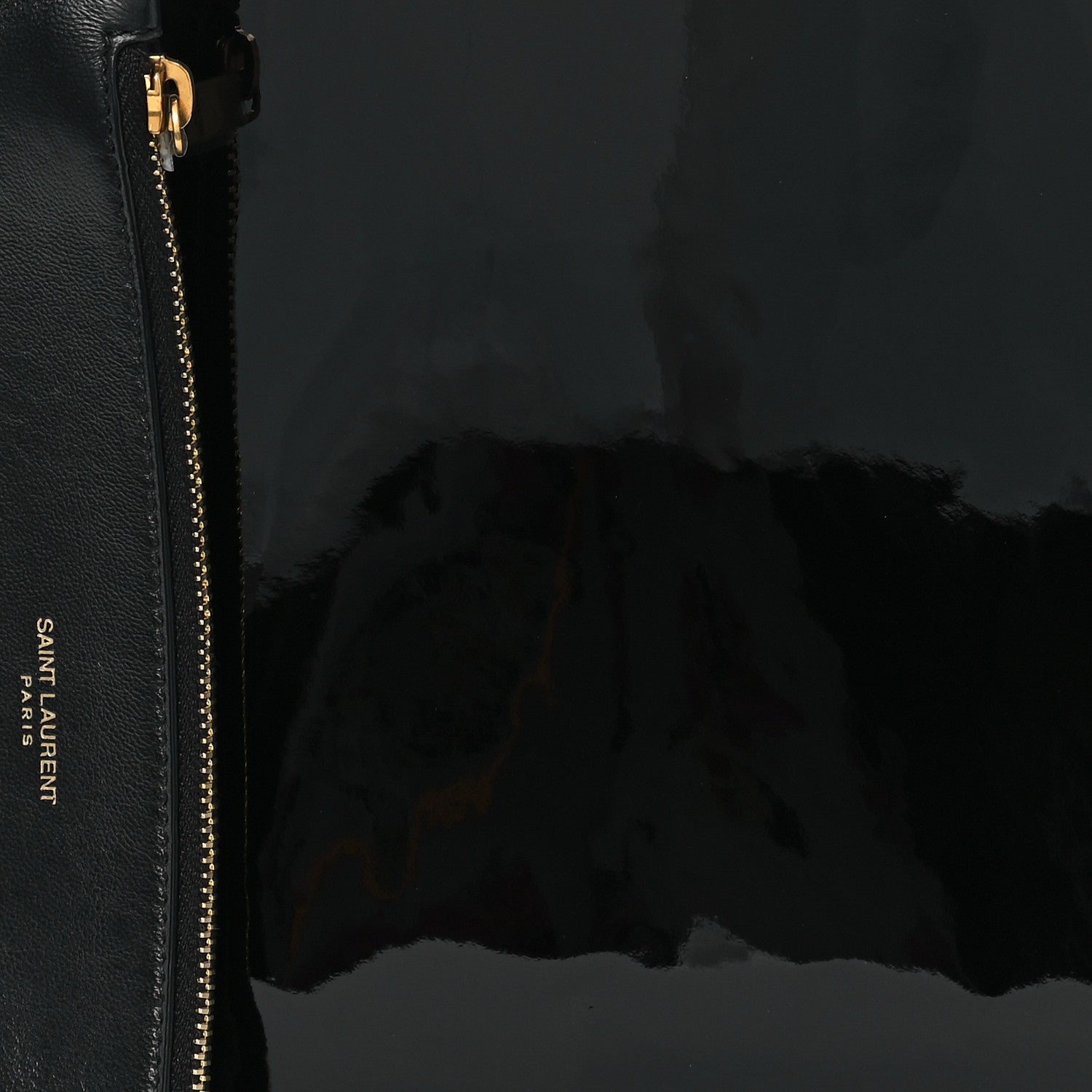 Saint Laurent Patent Calfskin Mini Rendez-Vous Hobo Black Black 9 of 12