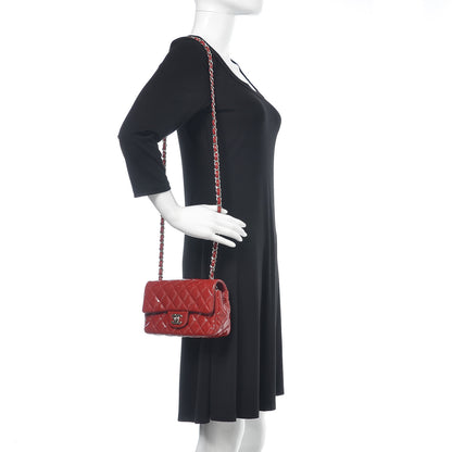 Chanel Patent Calfskin Quilted Mini Rectangular Flap Red 2 of 15