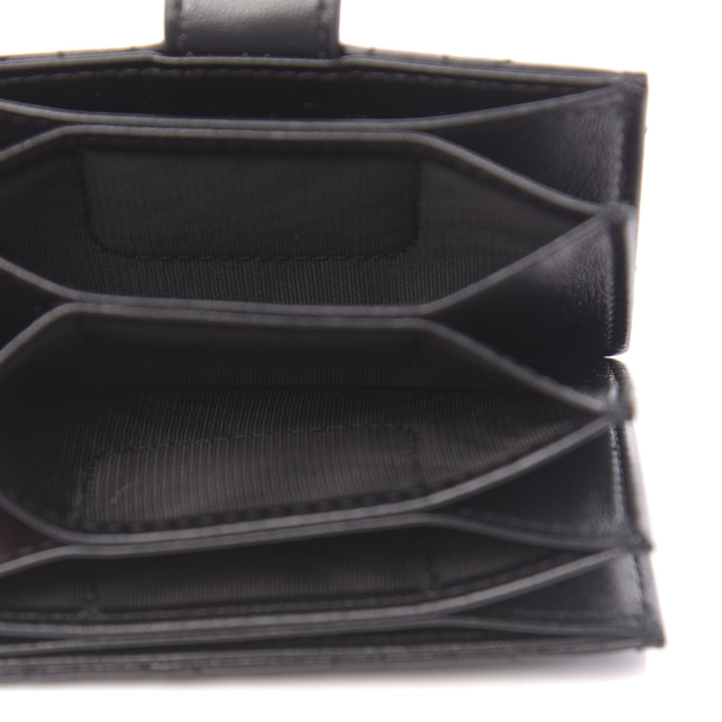 Lambskin Cannage Lady Dior 5-Gusset Card Holder Black