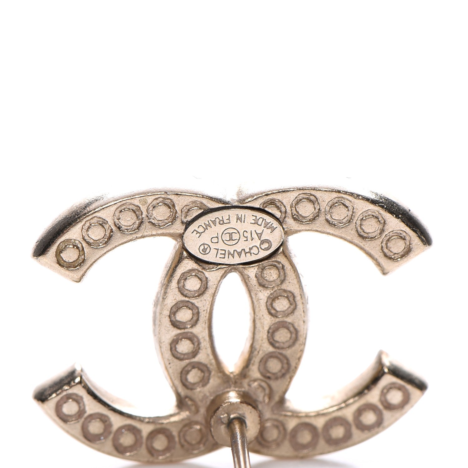 Chanel Crystal CC Earrings Gold 9 of 10