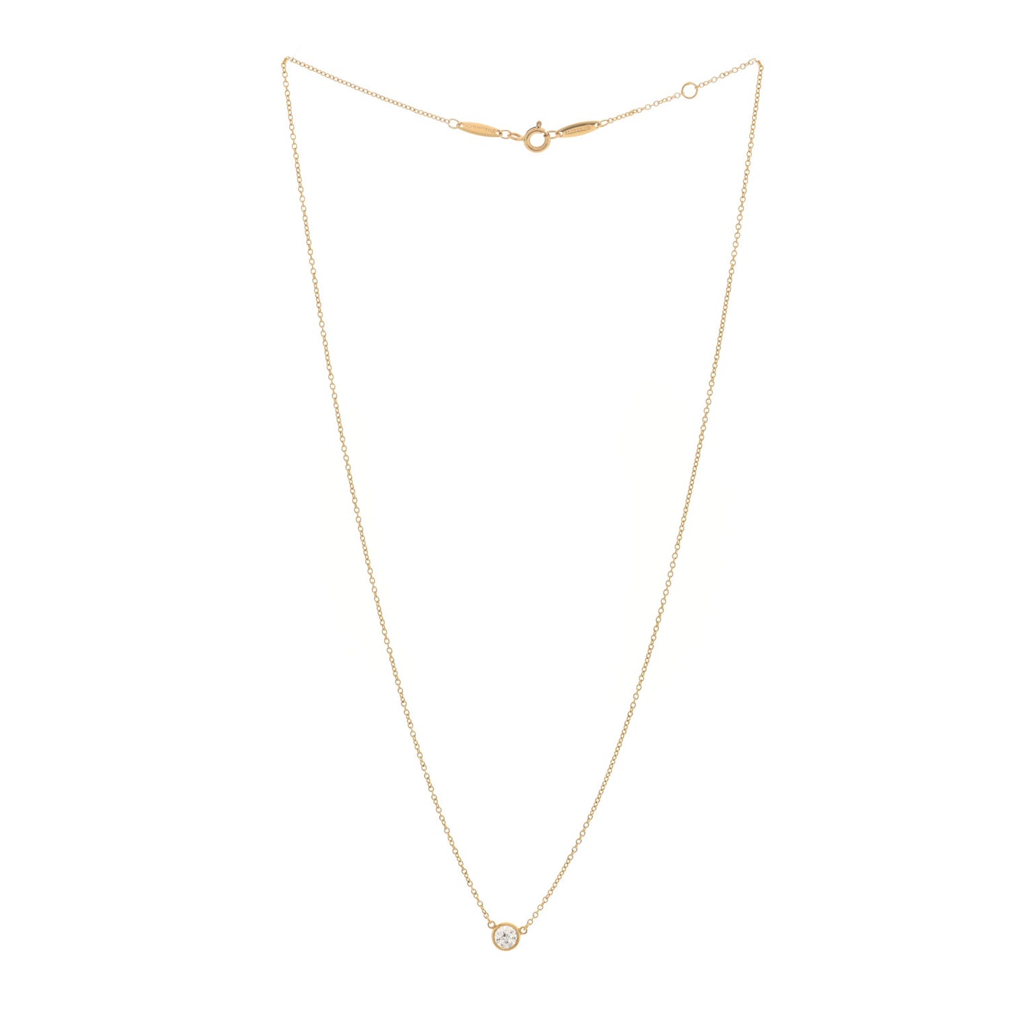 18K Yellow Gold Diamond .29ct Elsa Peretti Diamonds by the Yard Pendant Necklace