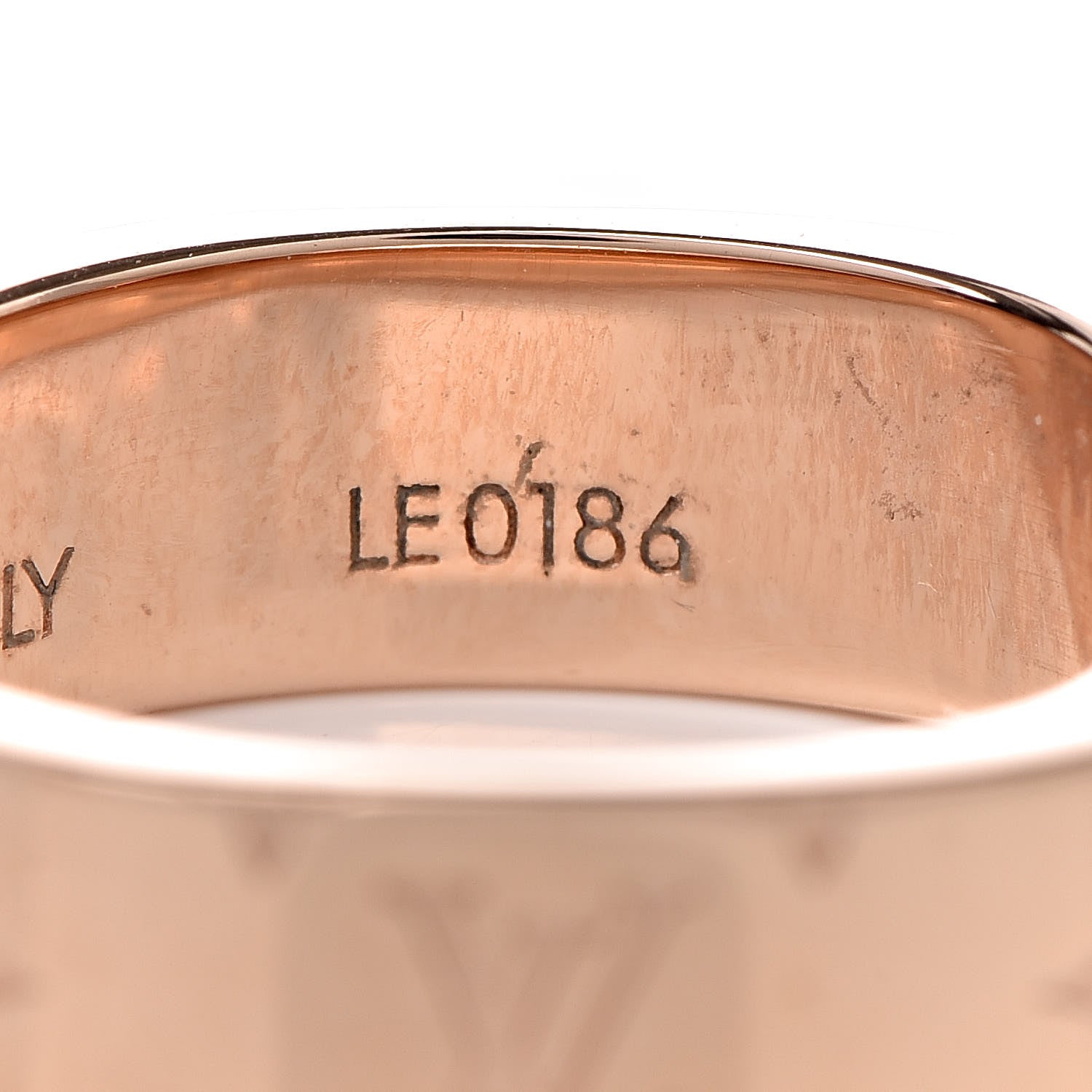 Louis Vuitton Brass Monogram Engraved Nanogram Ring S Pink Gold 9 of 9