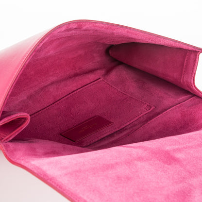 Saint Laurent Calfskin Classic Y Ligne Clutch Fuchsia 5 of 6