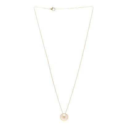 Cartier 18K Yellow Gold Diamond Mother of Pearl XS Amulette de Cartier Pendant Necklace 2 of 5