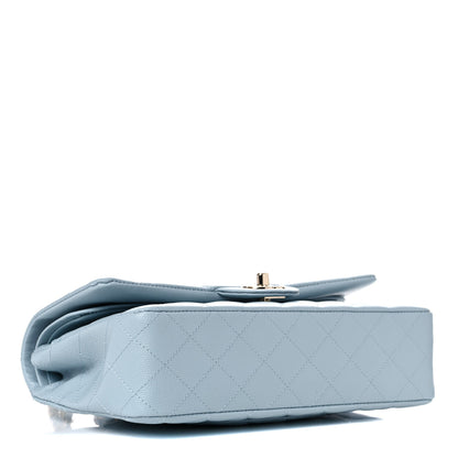 Chanel Caviar Quilted Medium Double Flap Light Blue 3 of 9