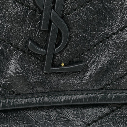 Saint Laurent Crinkled Calfskin Matelasse Monogram Medium Niki Chain Satchel Peacock Green 11 of 11