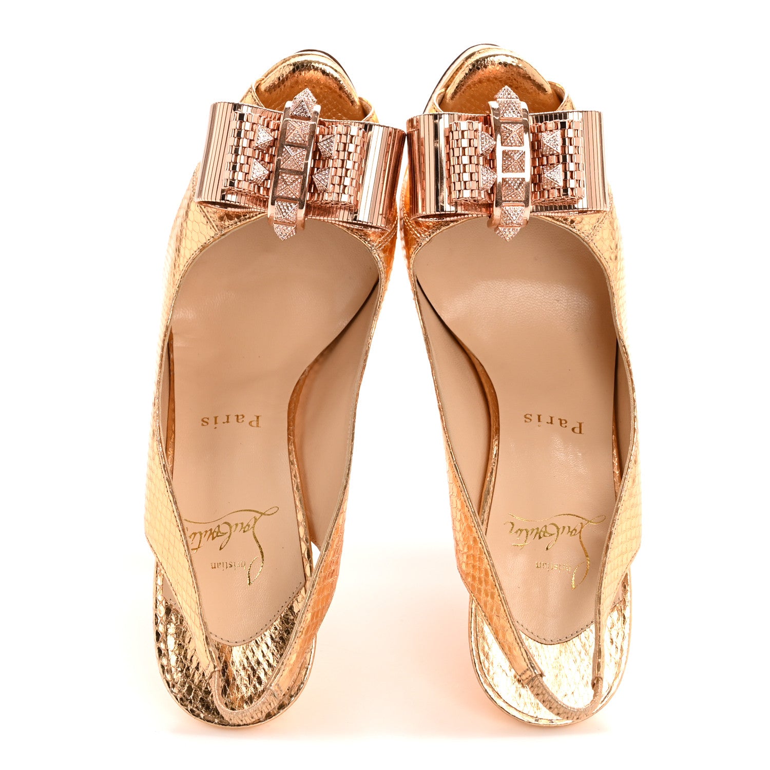 Christian Louboutin Ayers Metal Nodo 150 Pumps 38 Gold 2 of 11