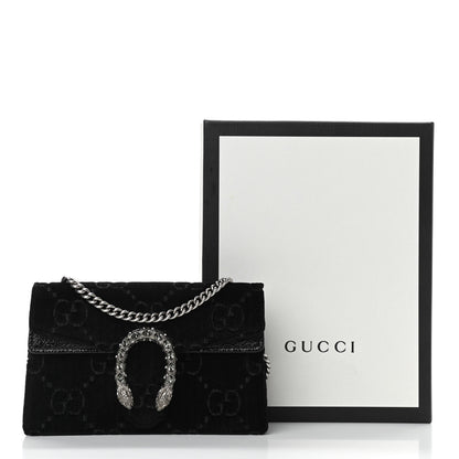 Gucci Velvet GG Monogram Super Mini Dionysus Shoulder Bag Black 10 of 10