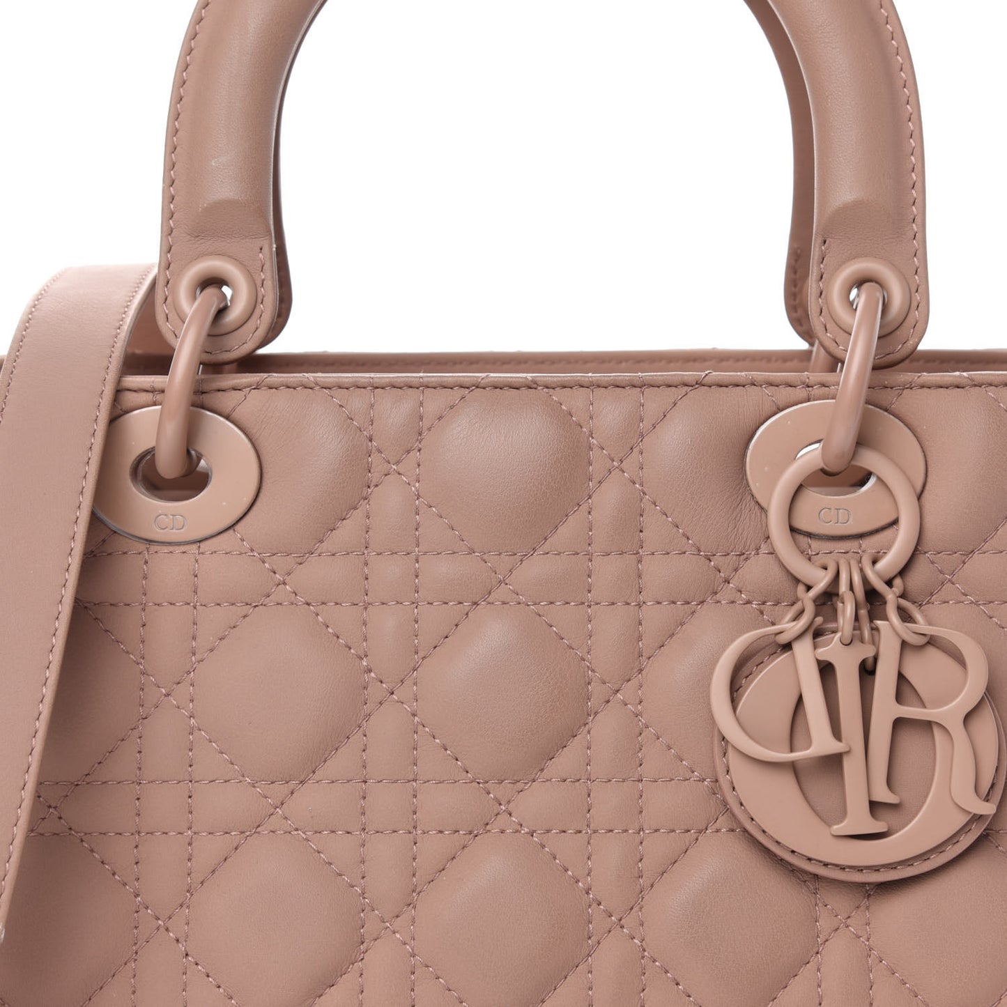 Ultra Matte Calfskin Cannage Medium Lady Dior Beige
