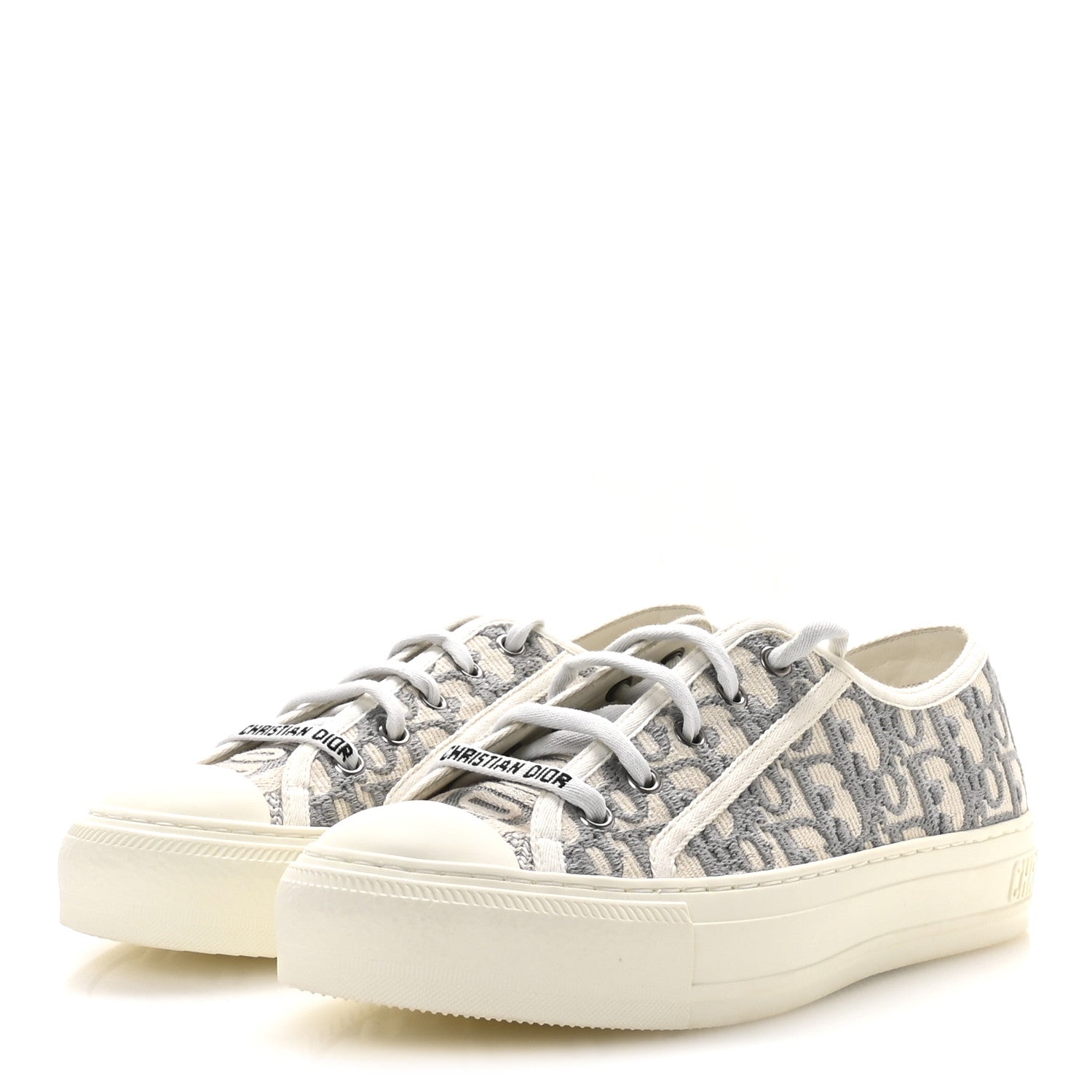 クリスチャンディオール Christian Dior Canvas Oblique Walk'N'Dior Low Top Sneakers 37.5
