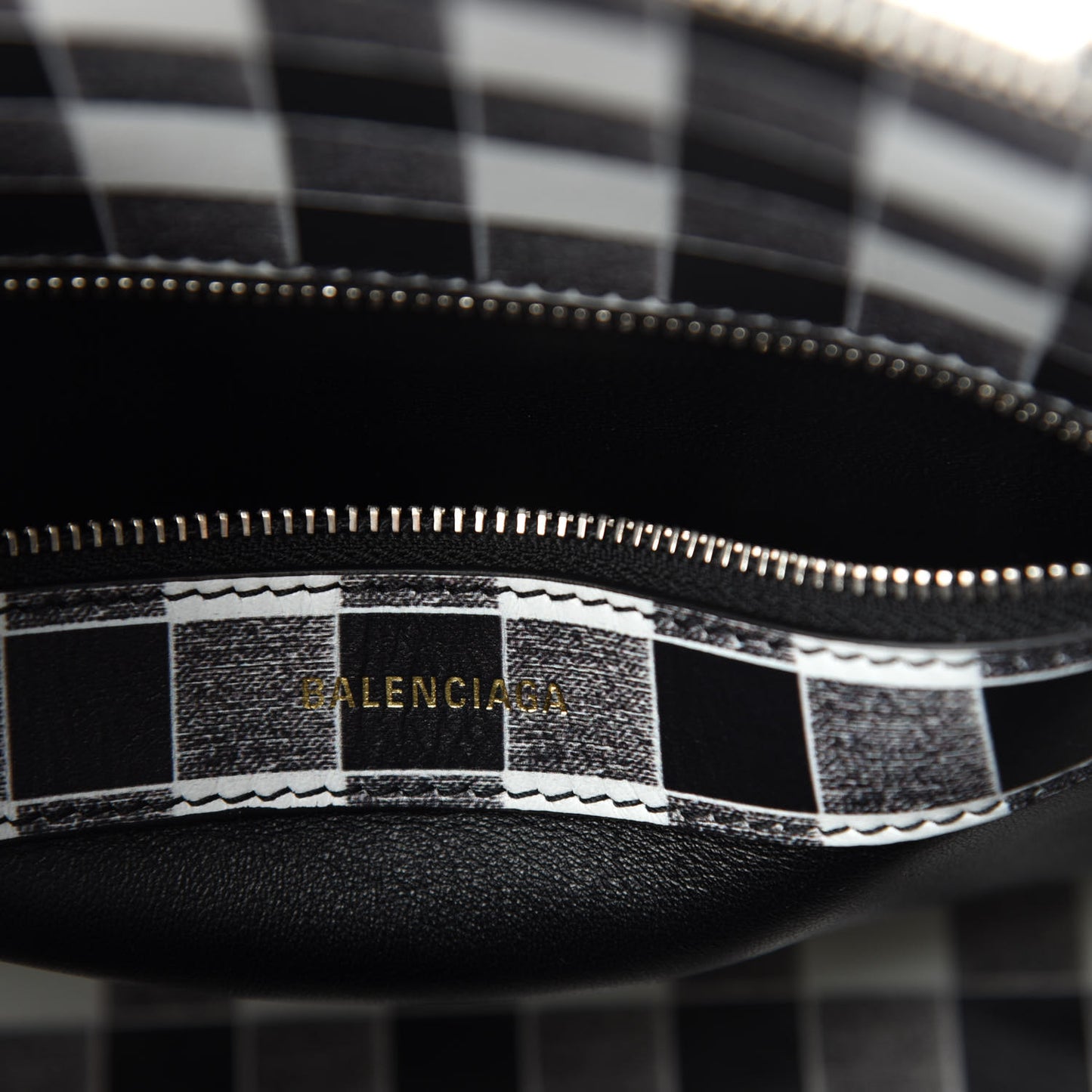 Calfskin Checked S Ville Top Handle Bag Black