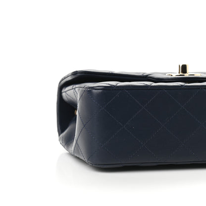 Chanel Lambskin Quilted Mini Rectangular Flap Dark Blue 7 of 9