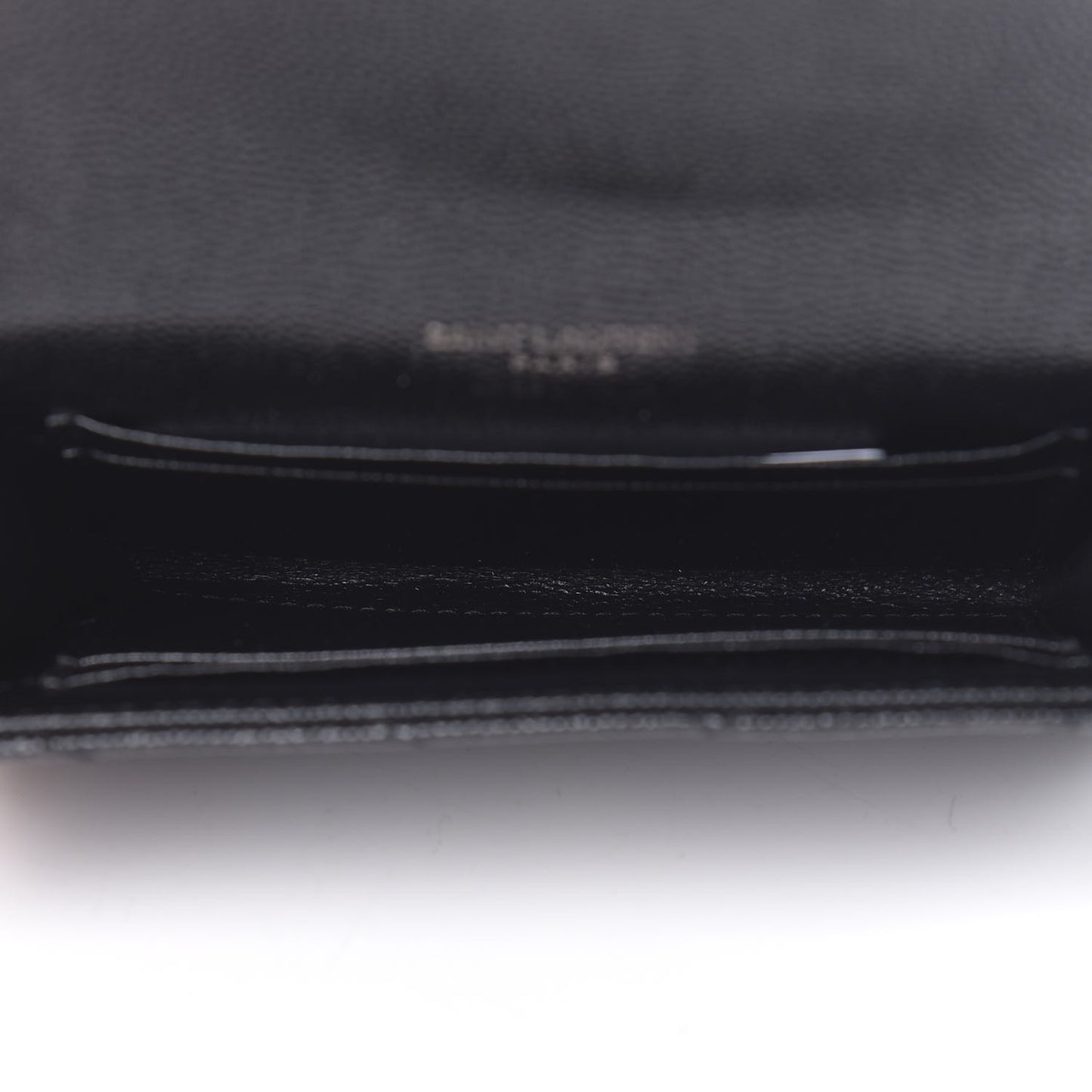 Grain De Poudre Matelasse Chevron Small Monogram Envelope Wallet Black