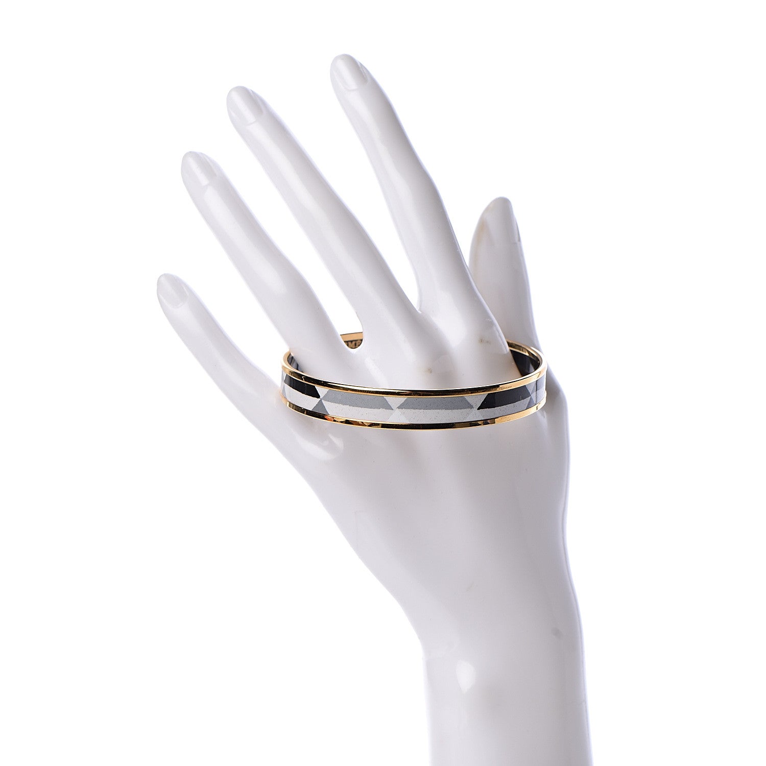 Hermes Enamel Printed Narrow Manufacture De Boucleries Bracelet 65 Faux Gris 2 of 6