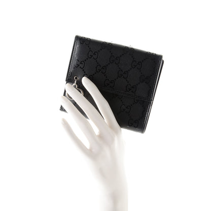 Gucci Imprime Monogram GG Pierce French Flap Wallet Black 2 of 7