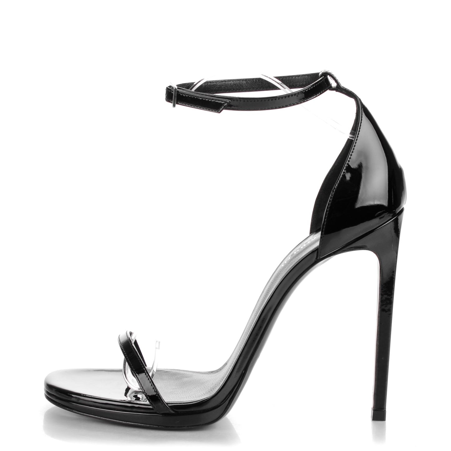 Patent Calfskin Jane 110 Ankle Strap Sandals 41 Black