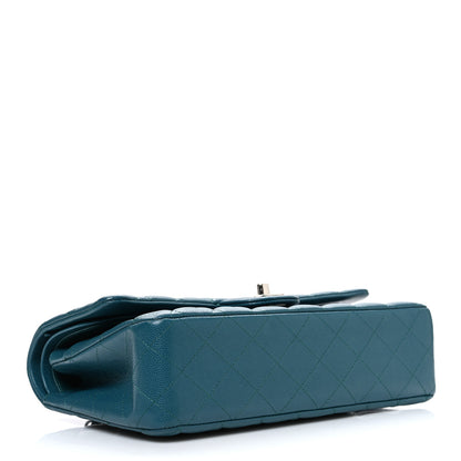 Chanel Caviar Quilted Medium Double Flap Dark Turquoise 4 of 10