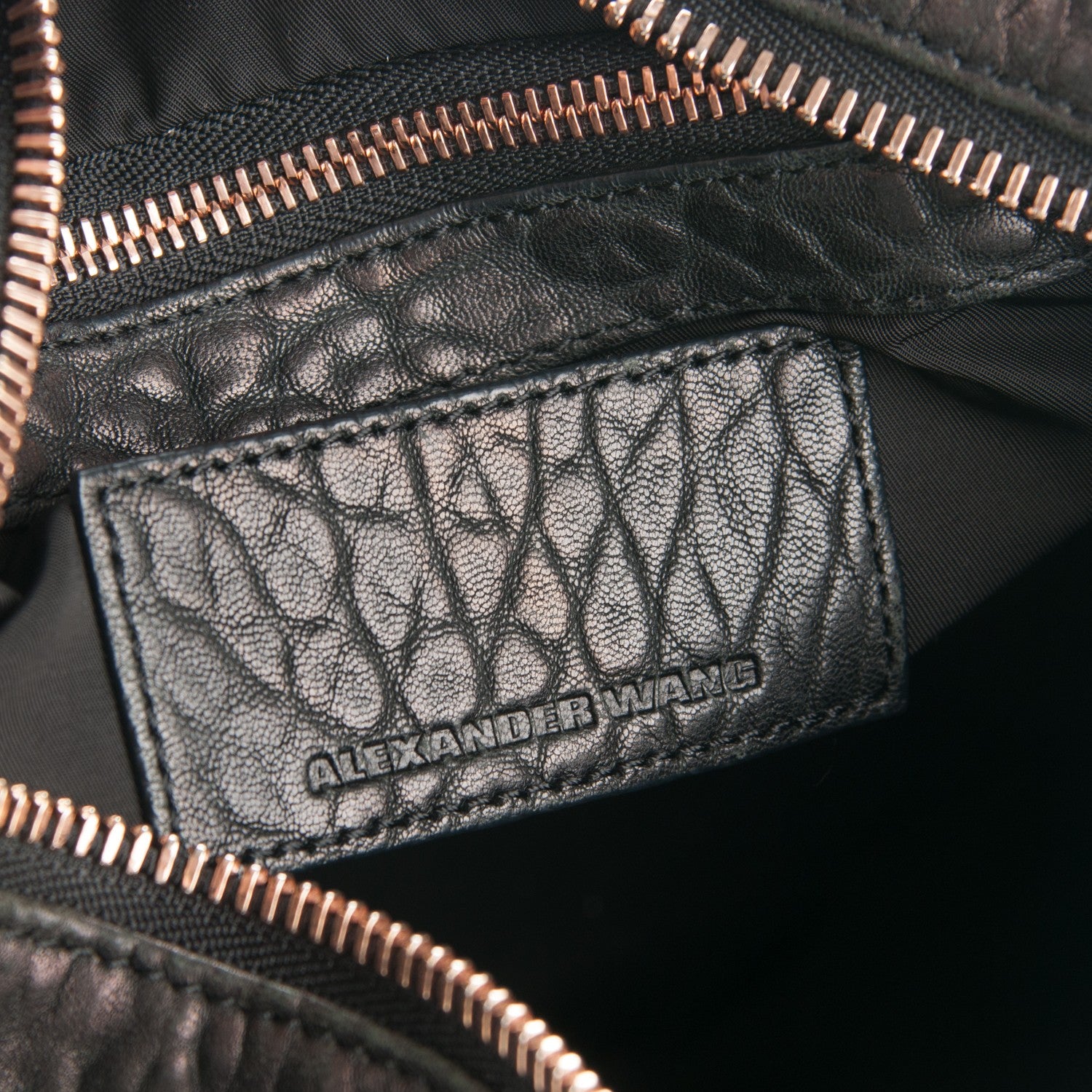Alexander Wang Pebbled Lambskin Rocco Black Rose Gold Hardware 6 of 12