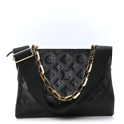 Louis Vuitton Lambskin Embossed Monogram Coussin PM Black 1 of 10