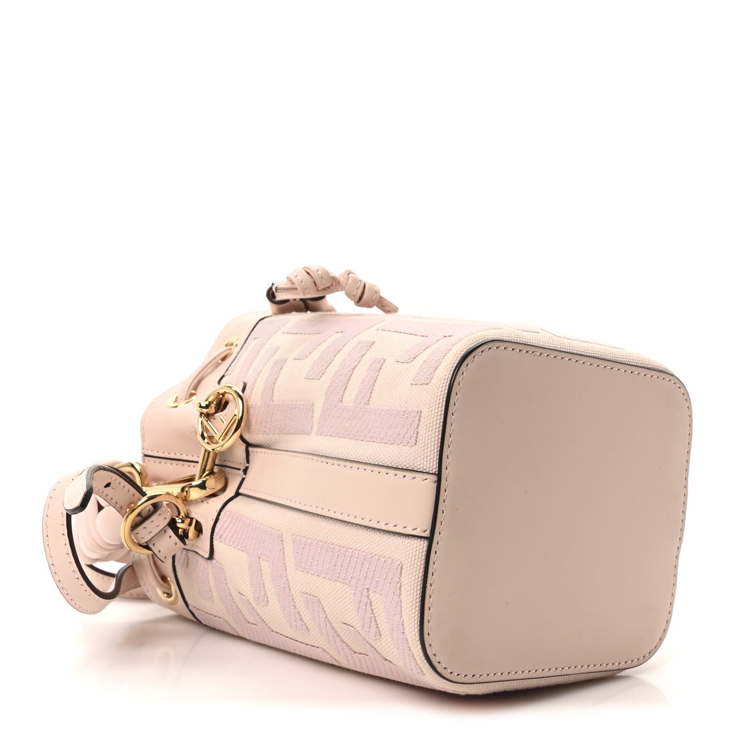 Canvas Nappa F is Fendi FF Embroidered Mini Mon Tresor Bucket Bag Baby Pink