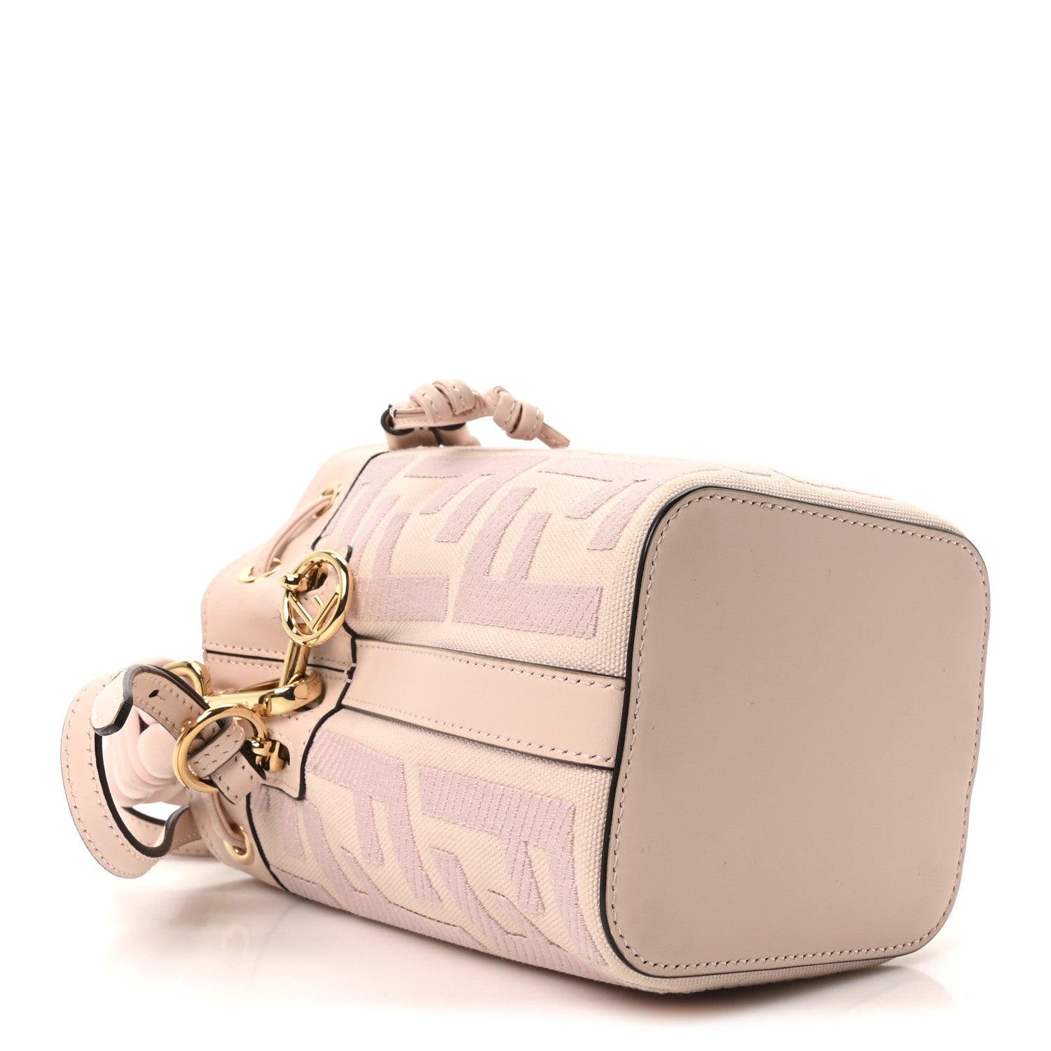 Fendi Canvas Nappa F is Fendi FF Embroidered Mini Mon Tresor Bucket Bag Baby Pink 4 of 10