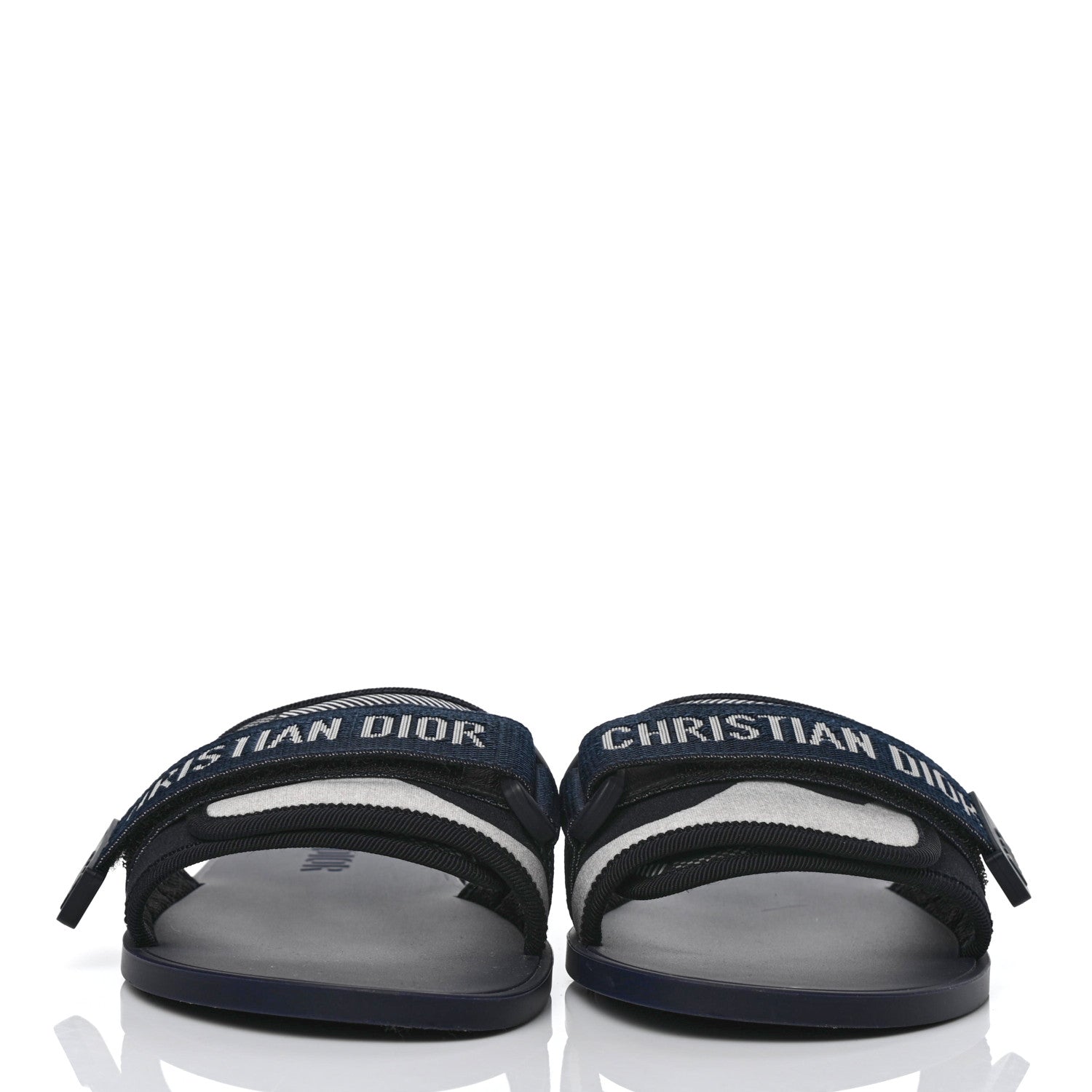 Christian Dior Technical Stretch Fabric Camouflage Dio(r)evolution Slide Sandals 39 Deep Blue 2 of 9