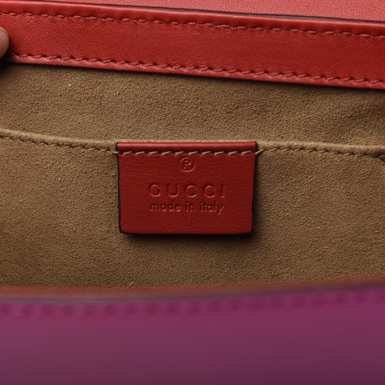 Gucci Calfskin Small Padlock Shoulder Bag New Rosette Hibiscus Red 7 of 9