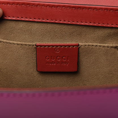 Gucci Calfskin Small Padlock Shoulder Bag New Rosette Hibiscus Red 7 of 9