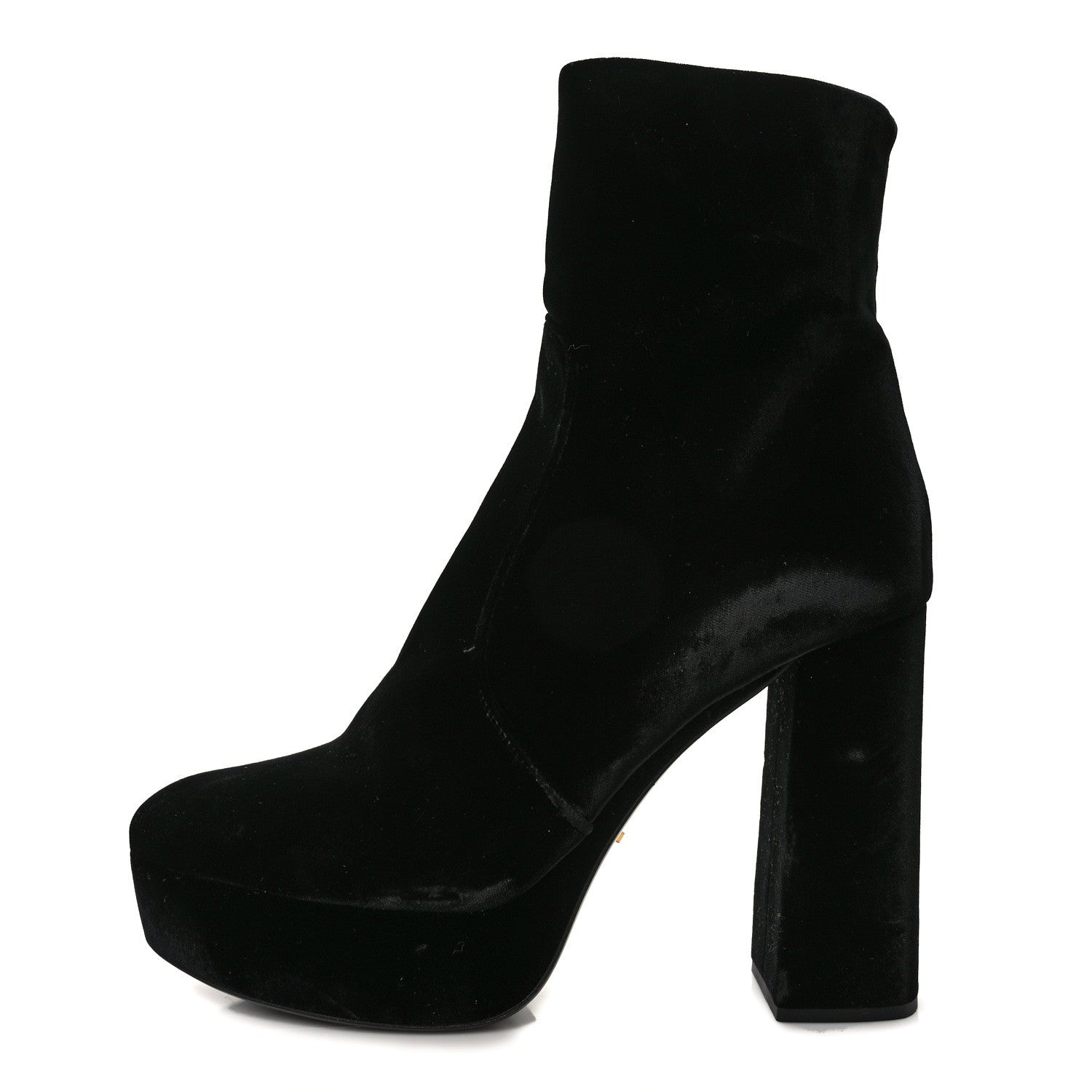 Prada Velvet Platform Ankle Boots 41 Black 1 of 7