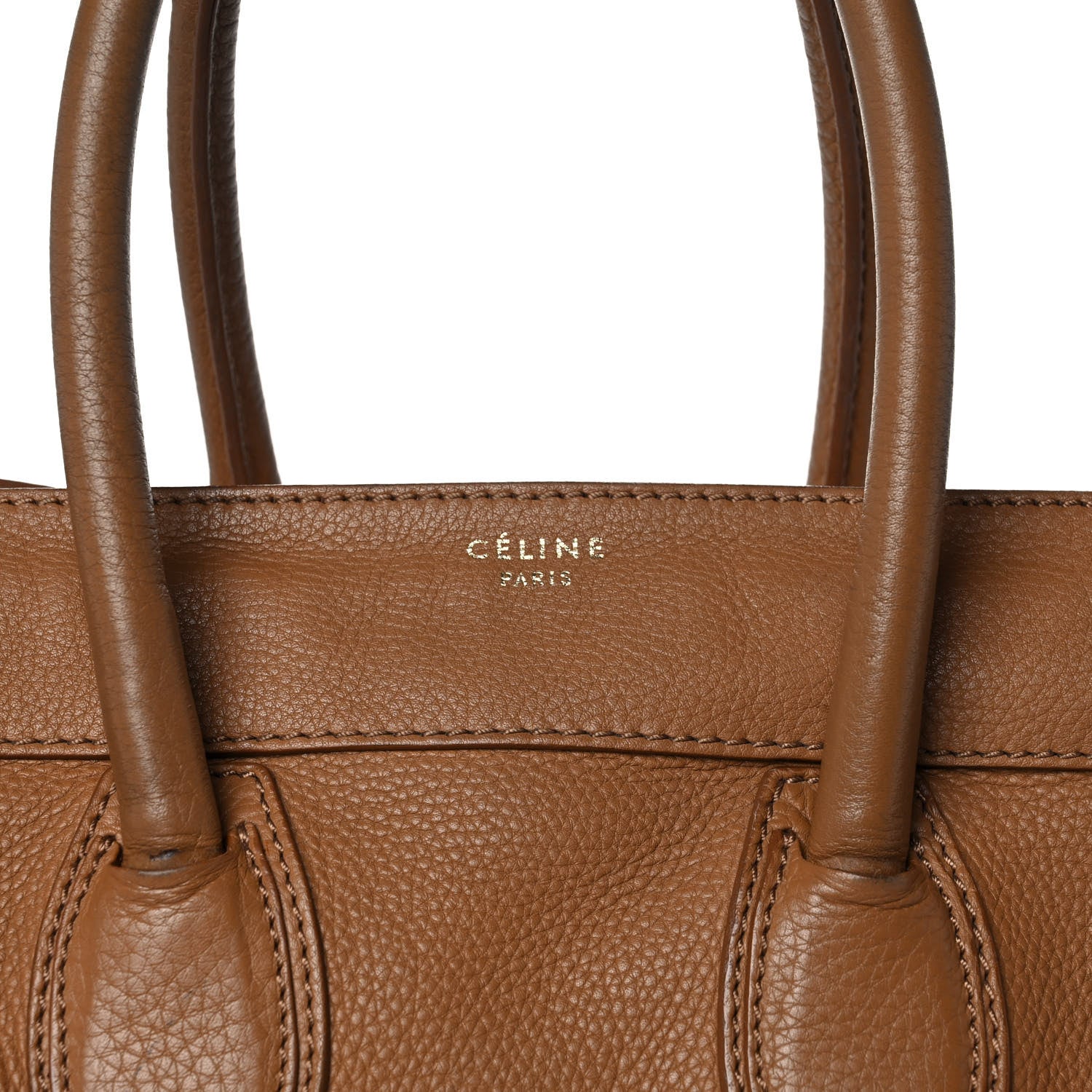 Celine Drummed Calfskin Mini Luggage Camel 6 of 15