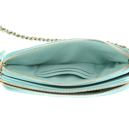 Chanel Caviar Quilted Small Clutch With Chain Light Blue 6 of 14