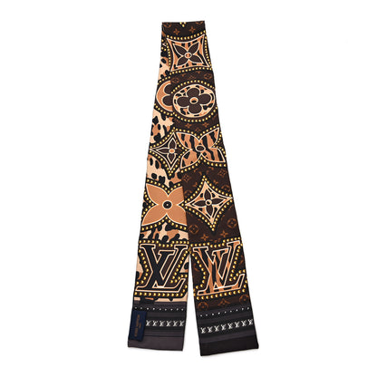 Louis Vuitton Silk Monogram LV World Bandeau Brown 2 of 4