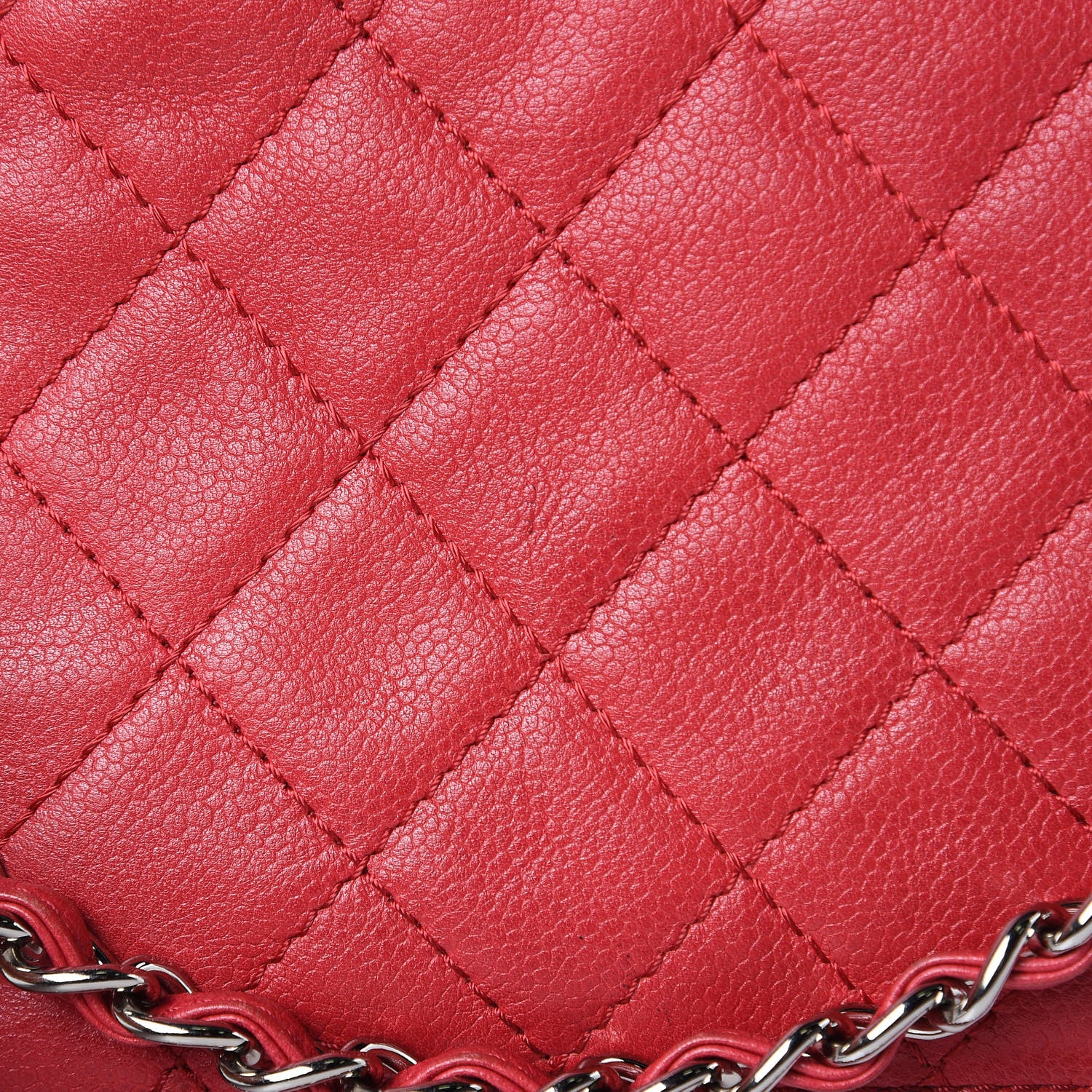 Chanel Washed Caviar Quilted Maxi Single Flap Fuchsia 12 of 13