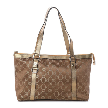 Gucci Monogram Medium Abbey Tote Metallic 1 of 8