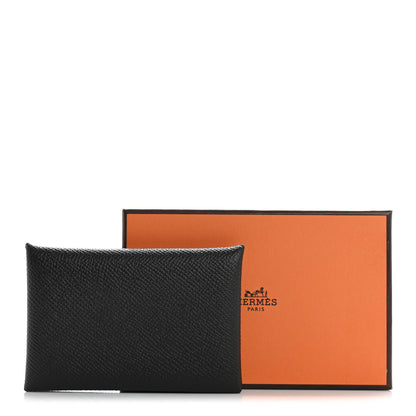 Hermes Epsom Calvi Card Case Black 8 of 8