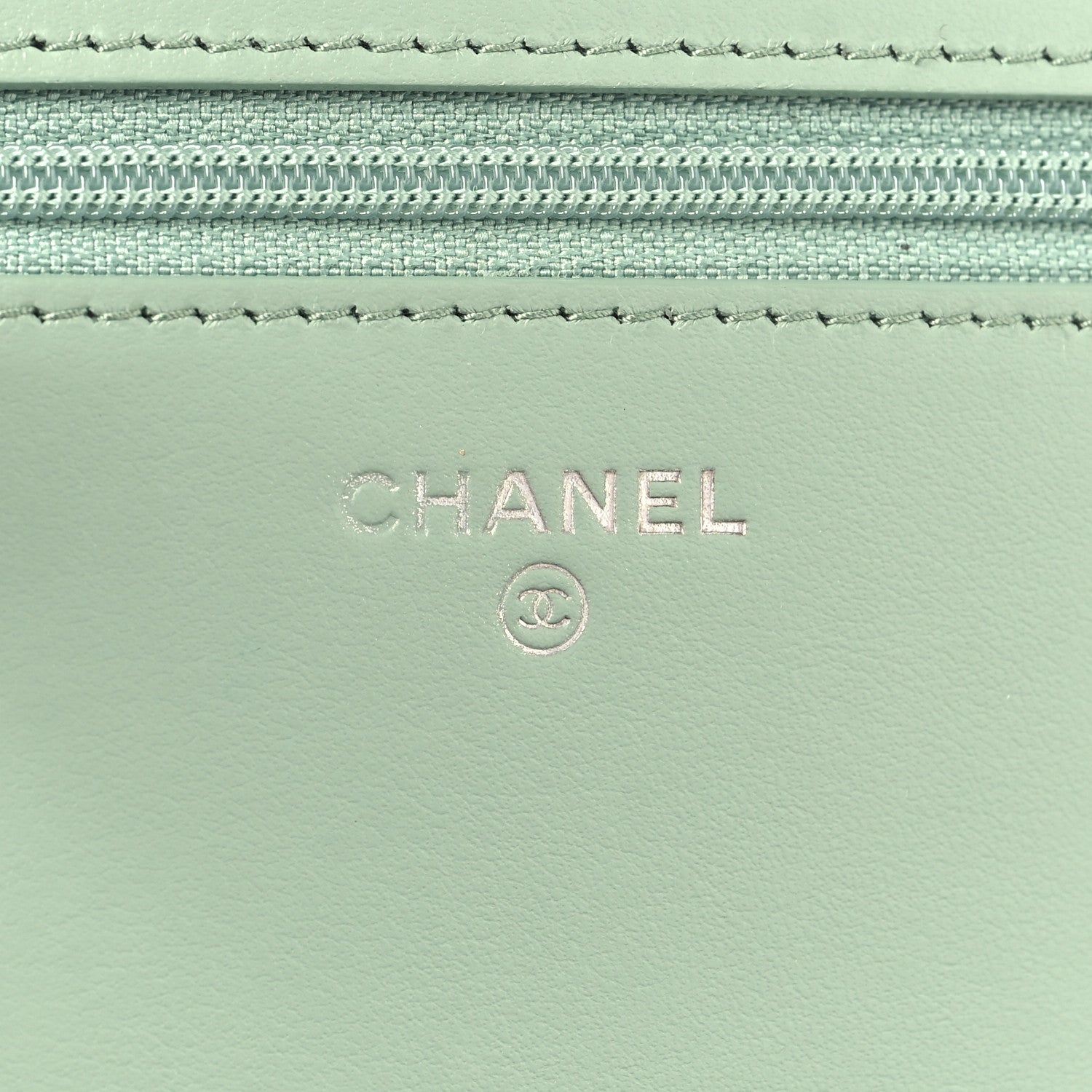 Chanel Caviar Quilted Boy Wallet On Chain WOC Light Green 6 of 13