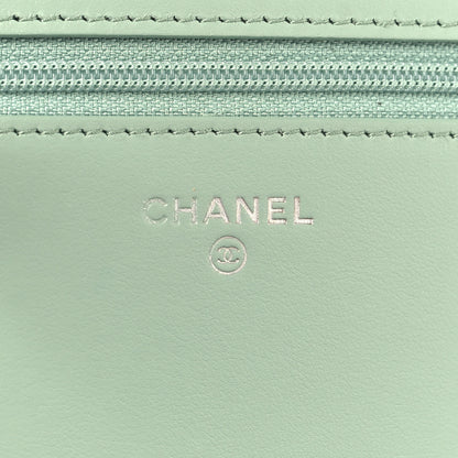 Chanel Caviar Quilted Boy Wallet On Chain WOC Light Green 6 of 13