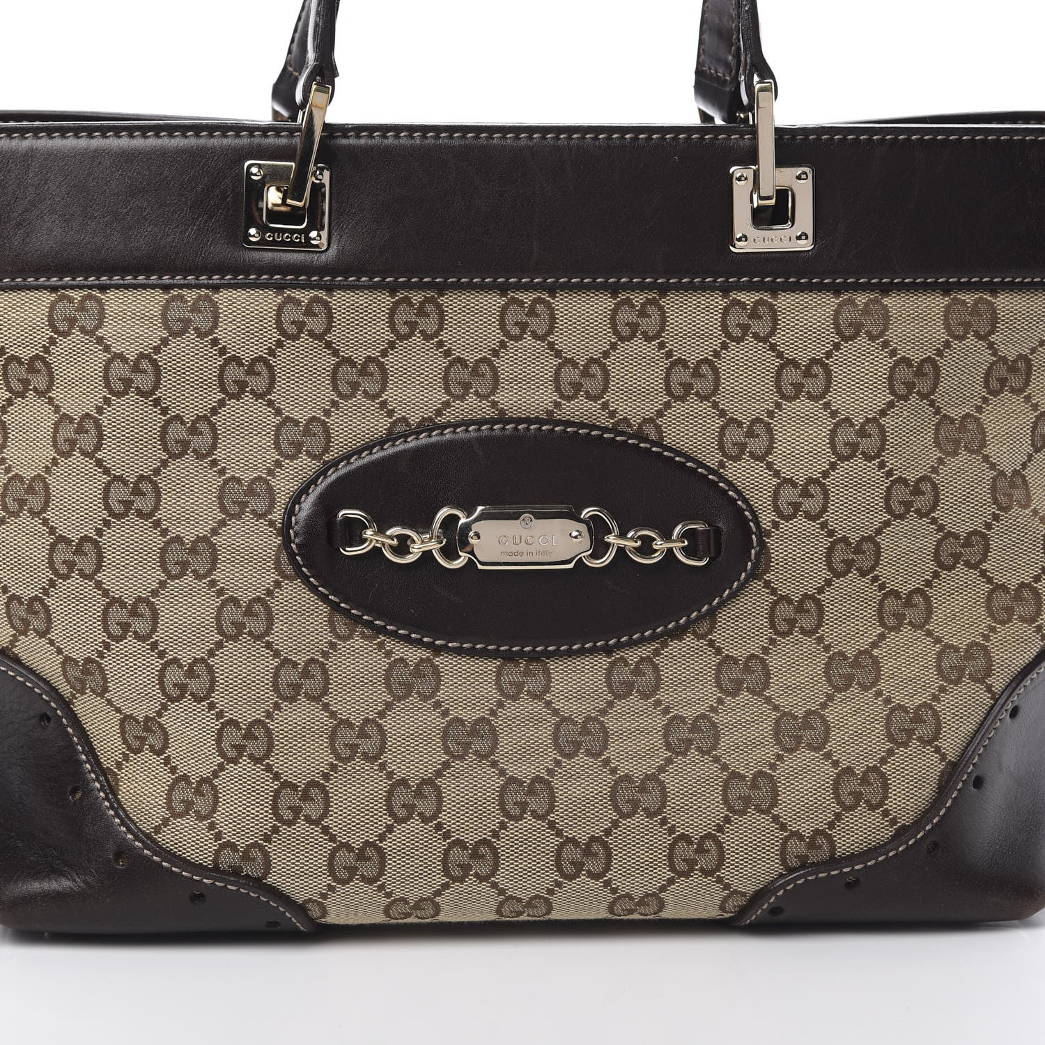 Gucci Monogram Large Punch Tote Dark Brown 8 of 17