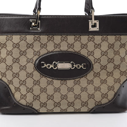 Gucci Monogram Large Punch Tote Dark Brown 8 of 17