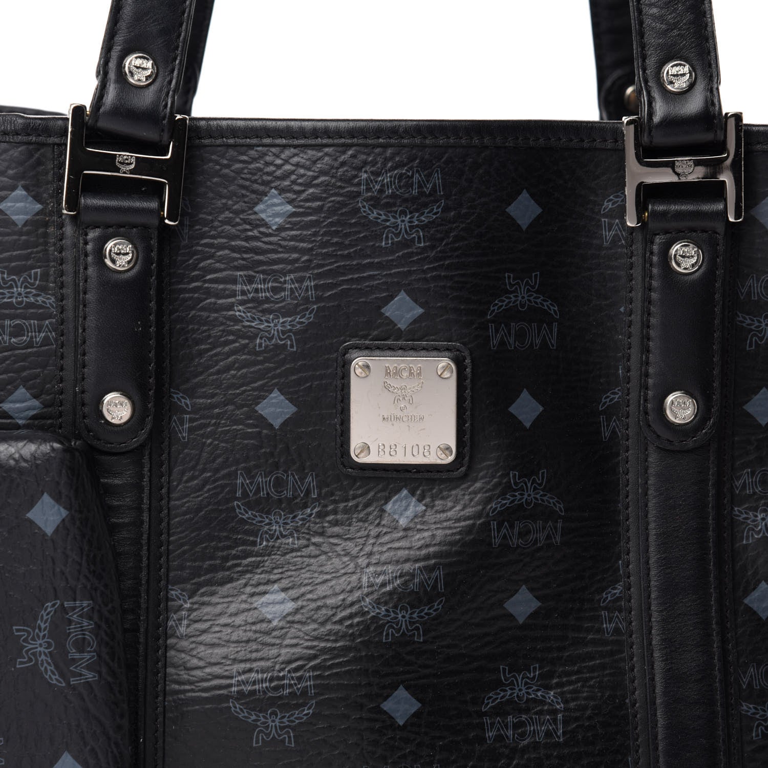 MCM Visetos Shopping Tote Black 13 of 13