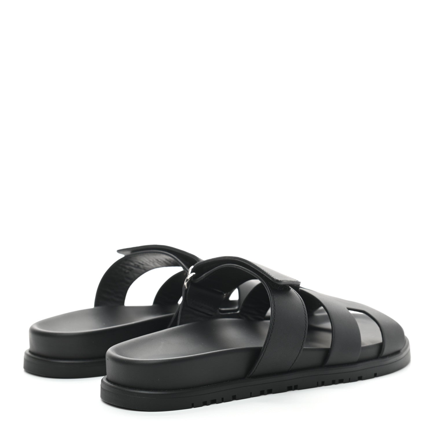 Hermes Calfskin Womens Chypre Sandals 37 Black 4 of 7