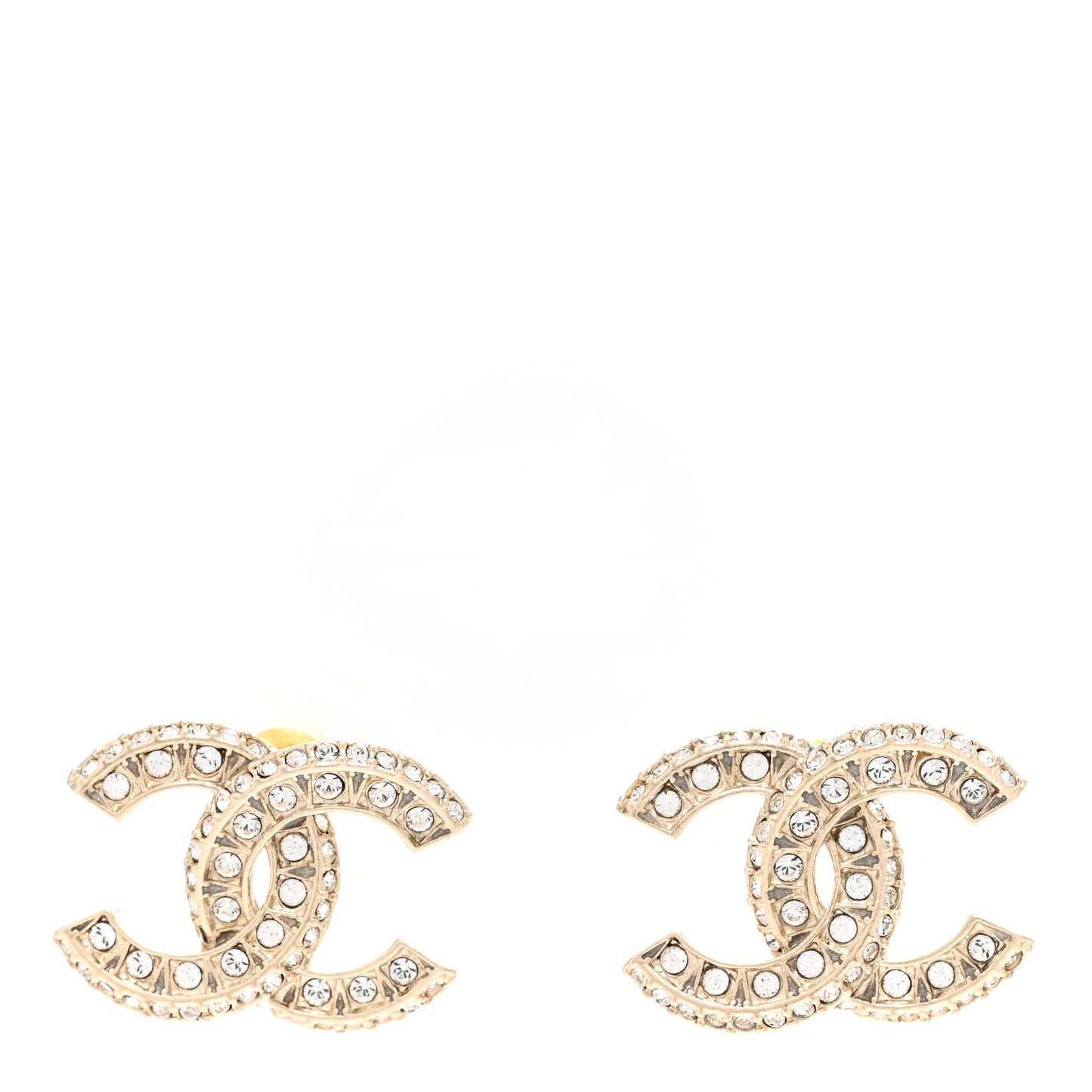 Crystal Timeless CC Earrings Light Gold