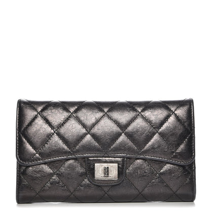 Chanel Glazed Calfskin Quilted Reissue Long Flap Wallet Black 1 of 8