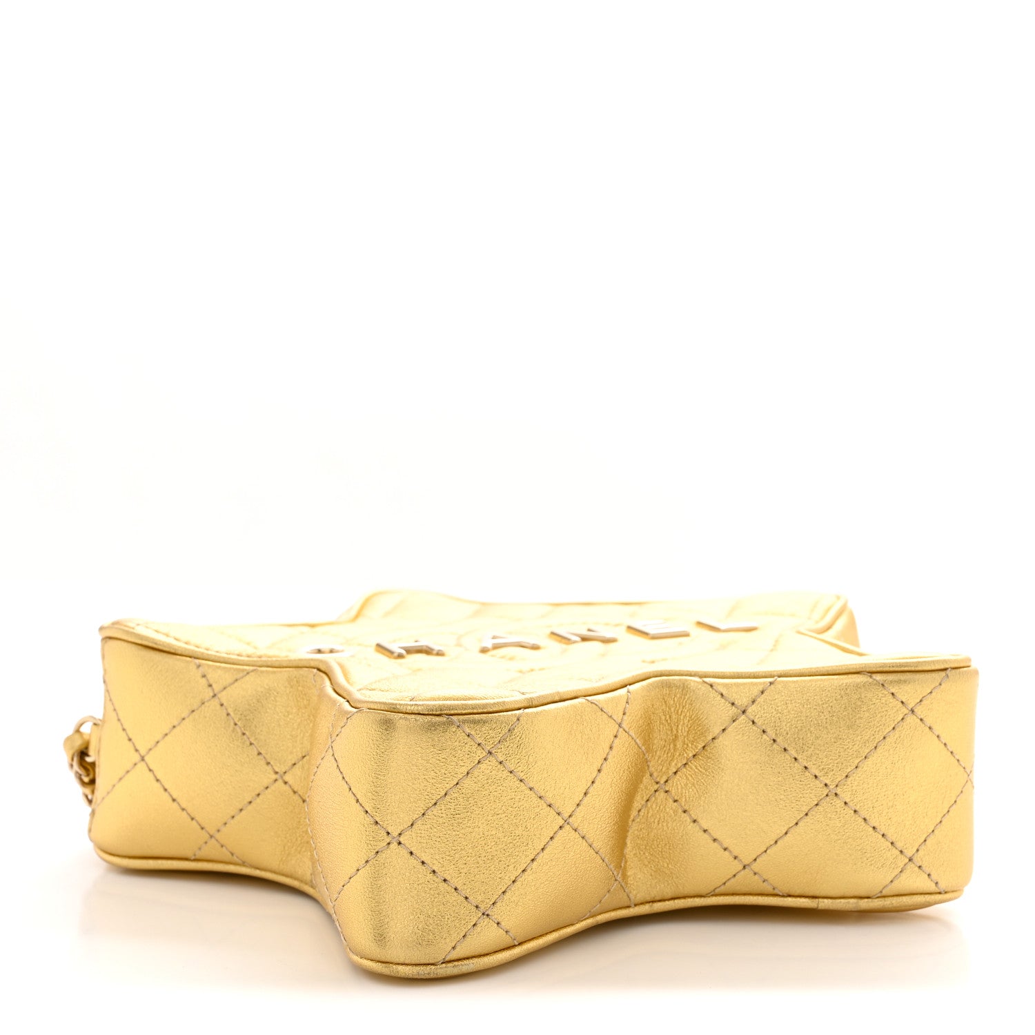 Chanel Metallic Lambskin Quilted Walk Of Fame Star Bag Gold