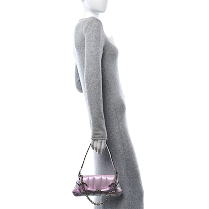 Gucci Iridescent Nappa Vertical Matelasse Small Maxi Horsebit Chain Shoulder Bag Escape Pink 3 of 10