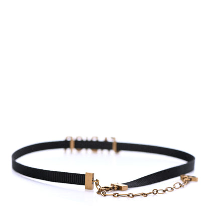 Christian Dior Grosgrain Ribbon J'Adior Logo Choker Necklace Black 3 of 4