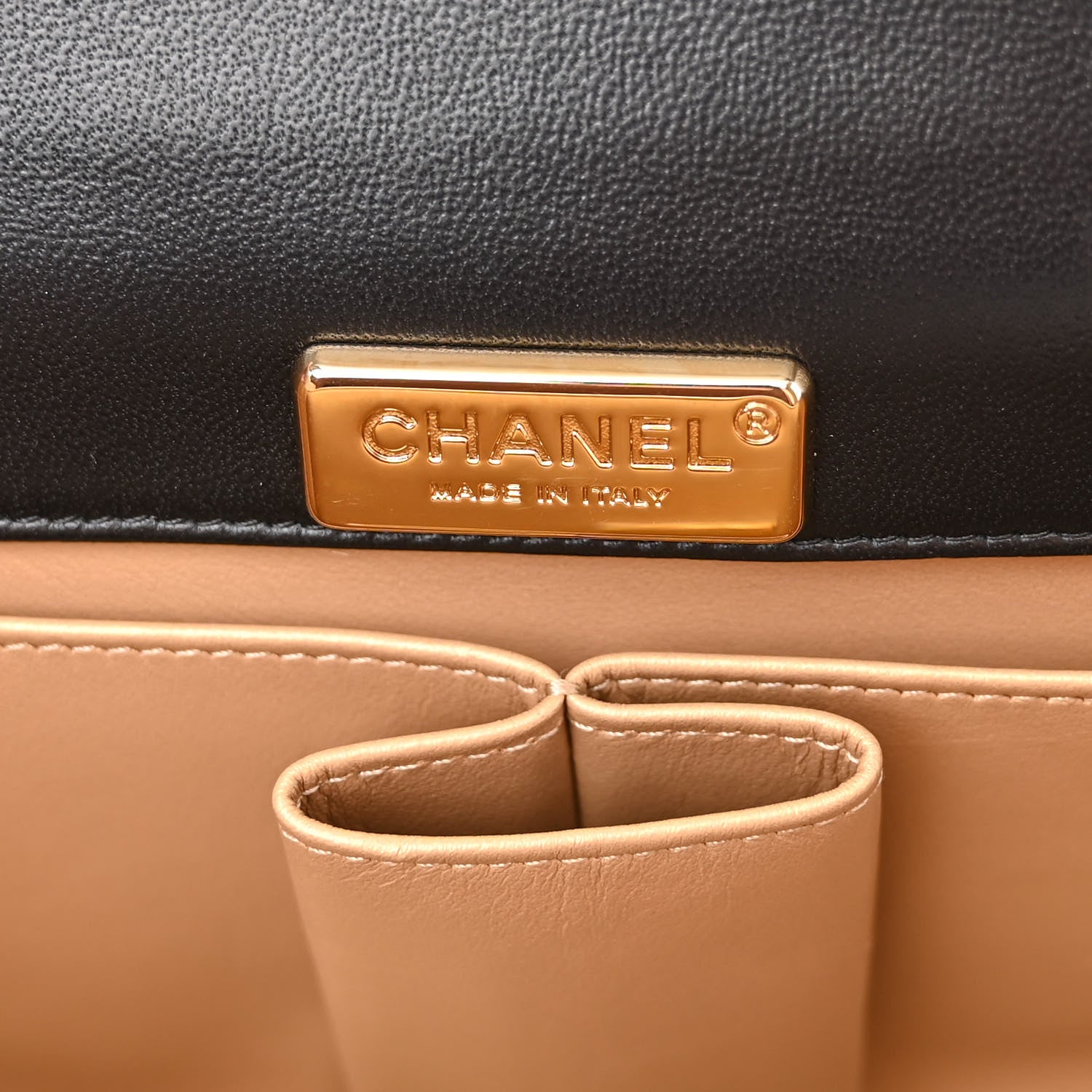 Chanel Lambskin Quilted Mini Golden Plate Flap Black 6 of 11
