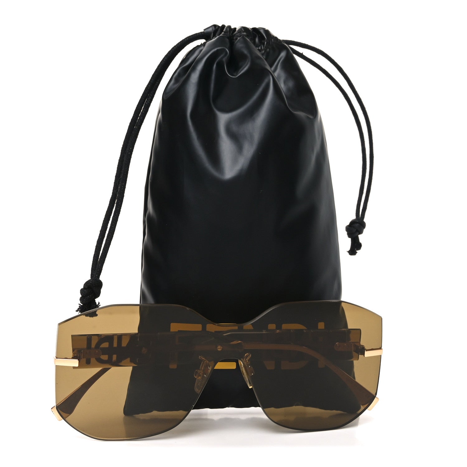 Fendi Acetate Metal Fendigraphy Shield Sunglasses FE 40067U Brown Gold 7 of 7