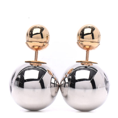 Christian Dior Mise En Dior Tribal Earrings Gold Silver 1 of 3